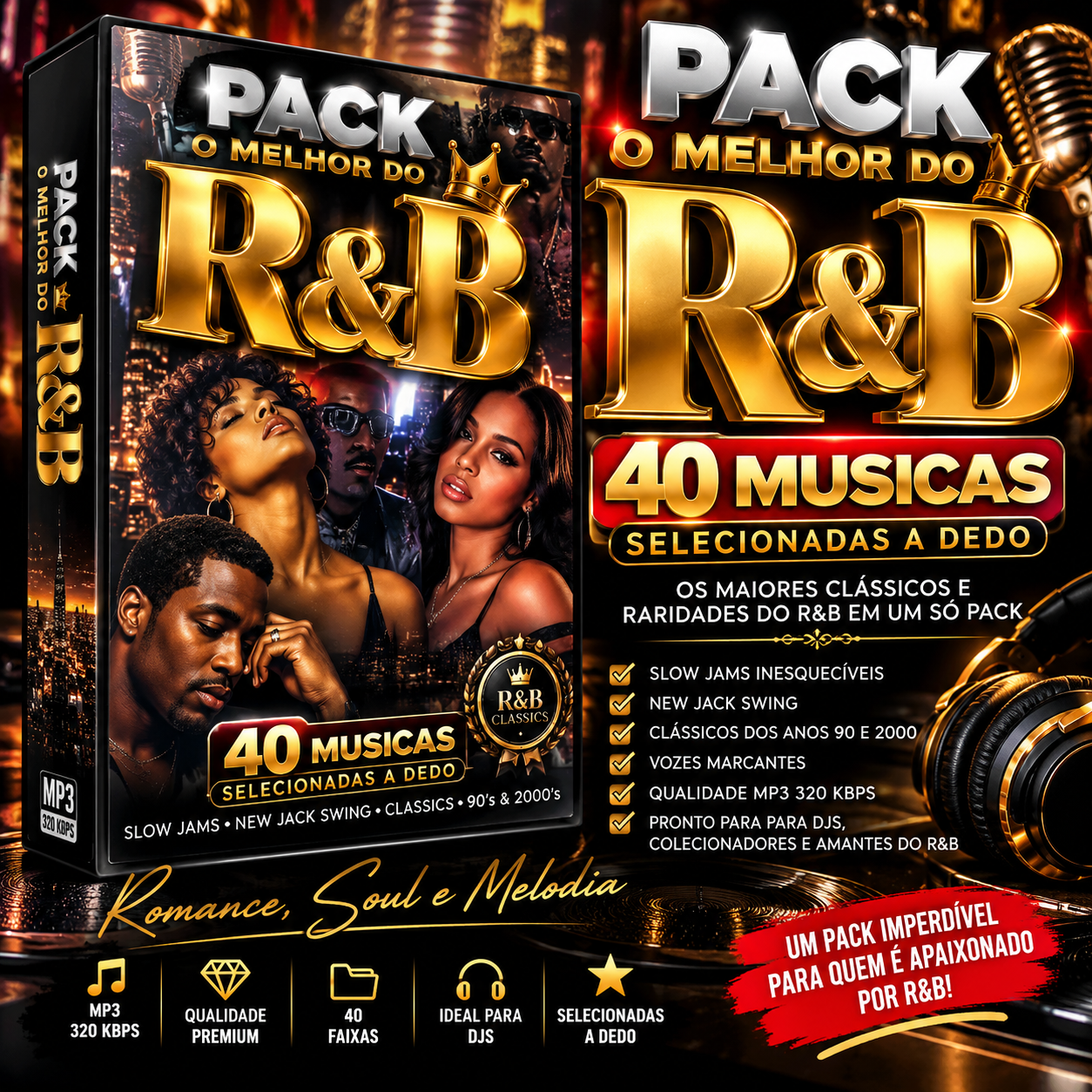 Capa do pack Pack — O Melhor do R&B | 40 Músicas Selecionadas a Dedo
